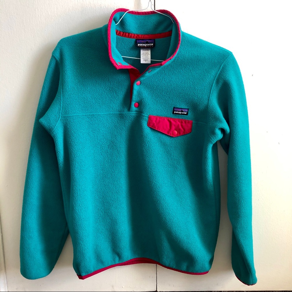 Patagonia teal pullover sweater size s